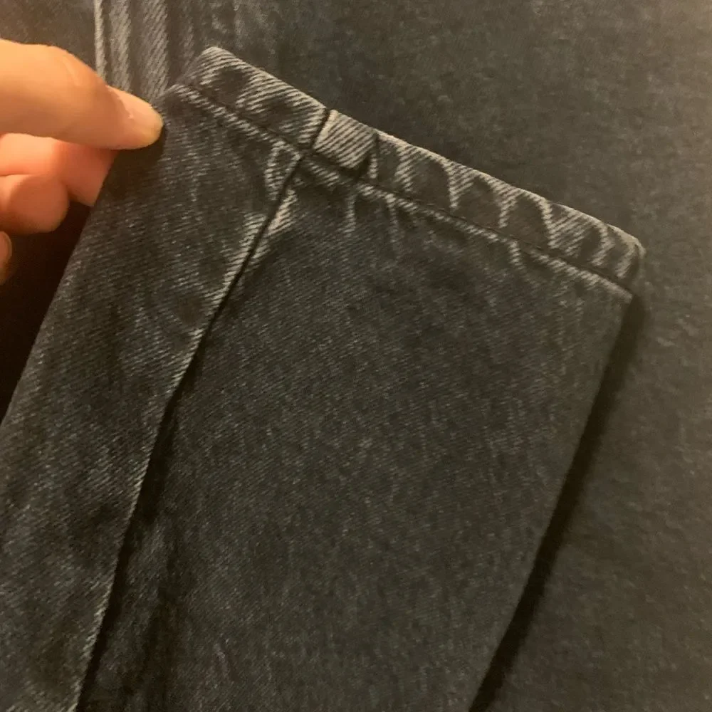 Zara High Rise Straight Leg Mom Jeans Distressed Black Wash Woman’s size 2